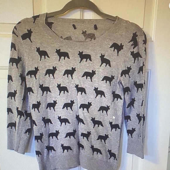 Gray Dog Pattern Sweater - Picture 1 of 4